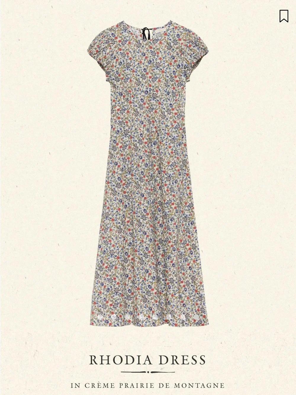 Doen Rhodia Midi Dress in Creme with Multicolor Floral - Picture 2 of 10